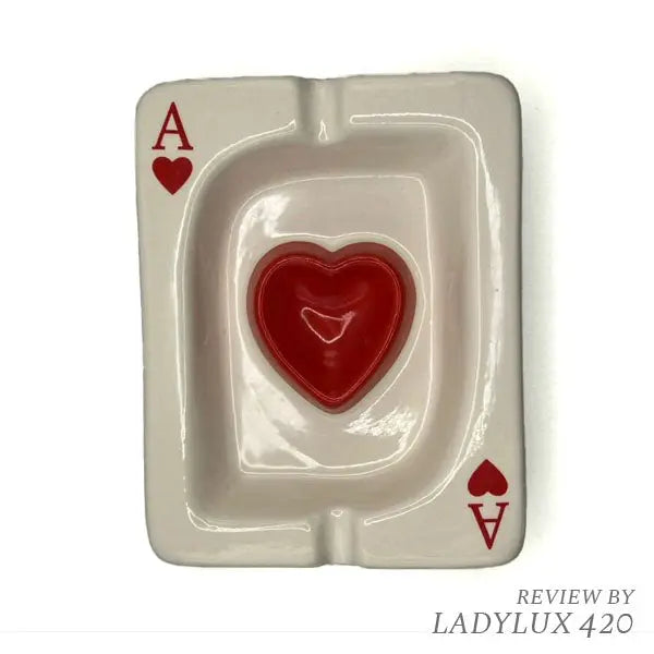 Ace of Hearts glazed ceramic ashtray with fast shipping Australia-wide - top