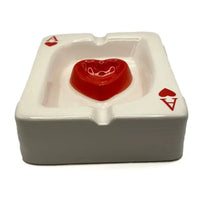 Ace of Hearts glazed ceramic ashtray with fast shipping Australia-wide - front