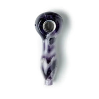 Amethyst gemstone spoon hand pipe with cosmic design – Astral Project smoking accessory - Top