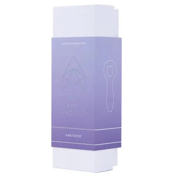 Amethyst gemstone spoon hand pipe with cosmic design – Astral Project smoking accessory - Box