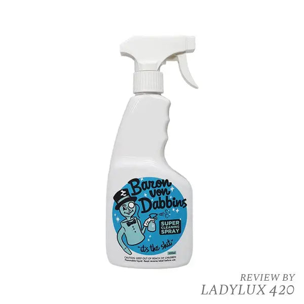 Baron von Dabbins 99.99% Isopropyl Glass Cleaner Spray Bottle for Bongs and Rigs