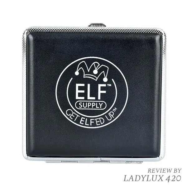 ELF Supply sleek metal case for pre-rolled joints or cigarettes, pocket-sized and durable. closed box