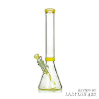 Empirical Glass Yellow Beaker – Hand Made with fast shipping Australia-wide - front