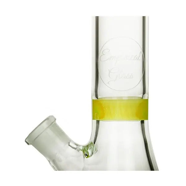 Empirical Glass Yellow Beaker – Hand Made with fast shipping Australia-wide - close