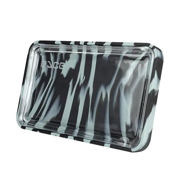 Eyce Silicone & Glass Rolling Tray with fast shipping Australia-wide – durable and stylish design. Smoke black side