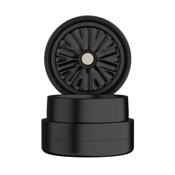 Flower Mill 3-Piece 2.0" Aluminum Grinder – Next Gen Series for smooth, efficient milling - black open lid