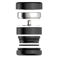Black Flower Mill Next Gen 5-Piece 2.5" Stainless Steel Herb Grinder – Premium Design - side apart