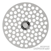 Fine grind 2.5" Flower Mill Next Gen mill plate for smooth, consistent herb milling. Top