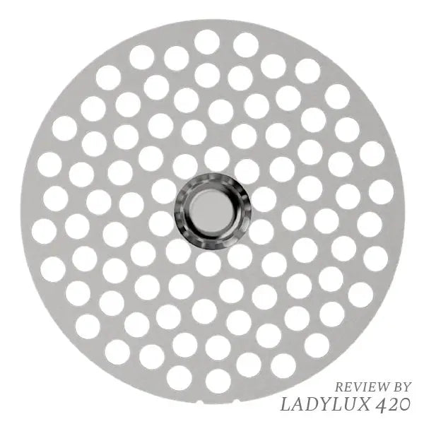 Fine grind 2.5" Flower Mill Next Gen mill plate for smooth, consistent herb milling. Top