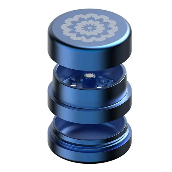 Flower Mill 3-Piece 2.0" Aluminum Grinder – Next Gen Series for smooth, efficient milling - blue apart