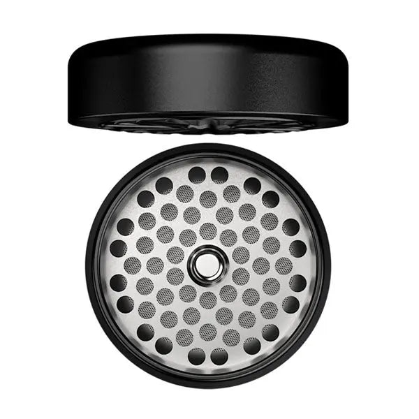 Black Flower Mill Next Gen 5-Piece 2.5" Aluminium Grinder – Premium Herb Mill Tool - top open lid