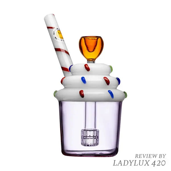 Goody Glass Sprinkle Cupcake Bubbler Bong with fast shipping Australia-wide