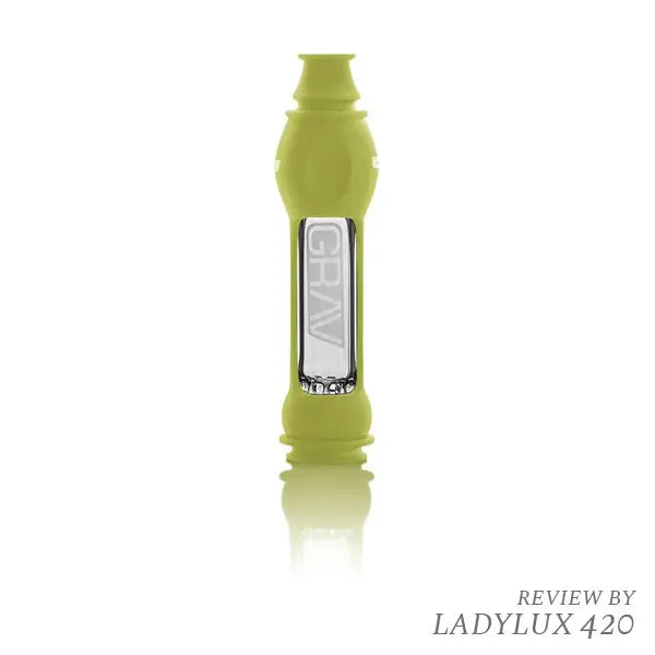 Grav 16mm Octotaster green hand pipe with protective silicone skin for portable, durable smoking - green