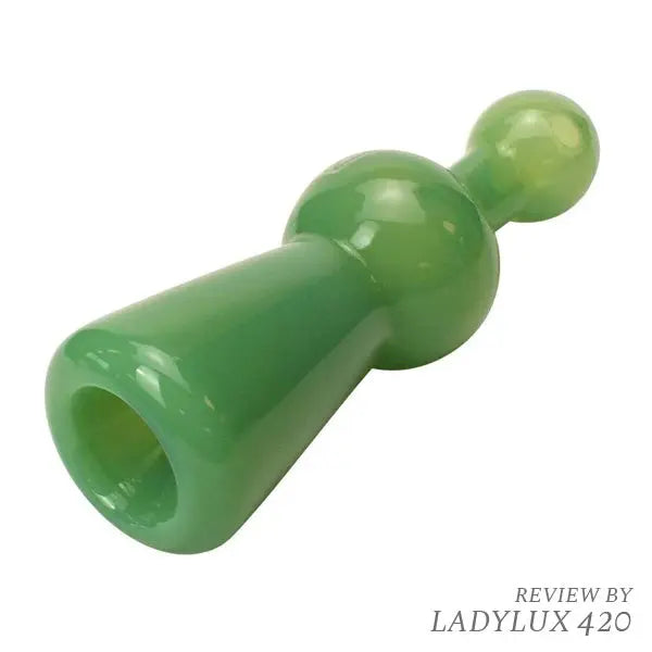 Grav 4" Big Bell Chillum Hand Pipe in Durable Opaque Borosilicate Glass - jade green