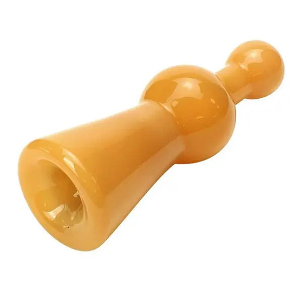 Grav 4" Big Bell Chillum Hand Pipe in Durable Opaque Borosilicate Glass - orange