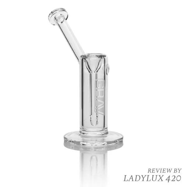 Grav 6" Upright Bubbler Bong with White Logo – Compact Glass Water Pipe