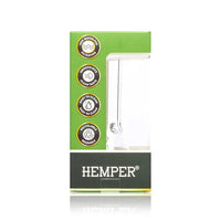 Hemper Mini Beaker Bong with compact design and clear glass for smooth smoking sessions - In Box Side