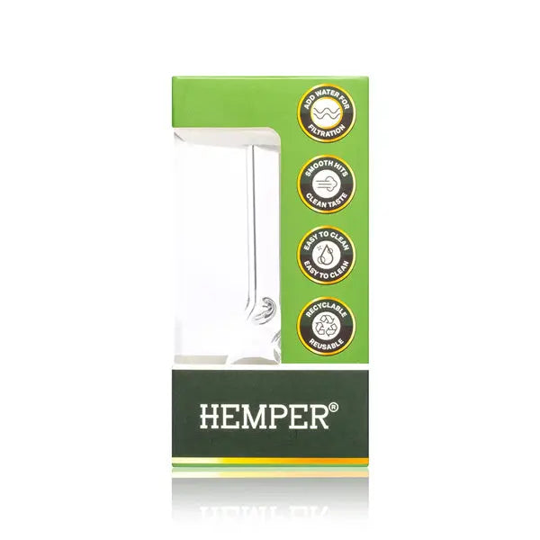 Hemper Mini Beaker Bong with compact design and clear glass for smooth smoking sessions - In Box Other Side