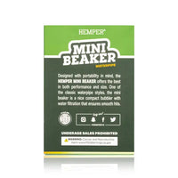 Hemper Mini Beaker Bong with compact design and clear glass for smooth smoking sessions - In Box Back