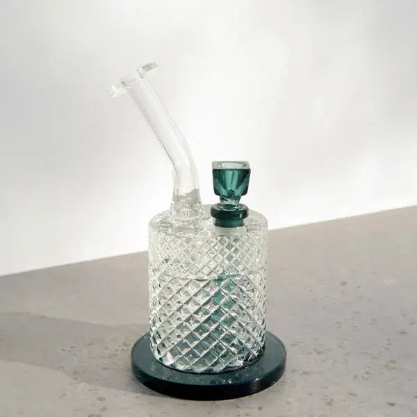 Jane West 20's Collection Bubbler – Elegant Glass Water Pipe for Smooth Smoking Experience - teal lifestyle