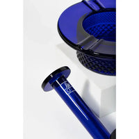 Jane West 20's Collection blue Bubbler with ashtray – Elegant Glass Water Pipe for Smooth Smoking Experience