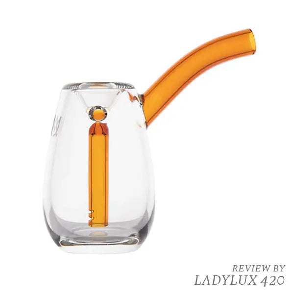 MJ Arsenal Bulb Mini Glass Bubbler with vibrant colour accents for smooth smoking sessions - amber