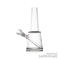 MJ Arsenal Summit 8" glass water pipe with sturdy base and angled mouthpiece for smooth hits - Side