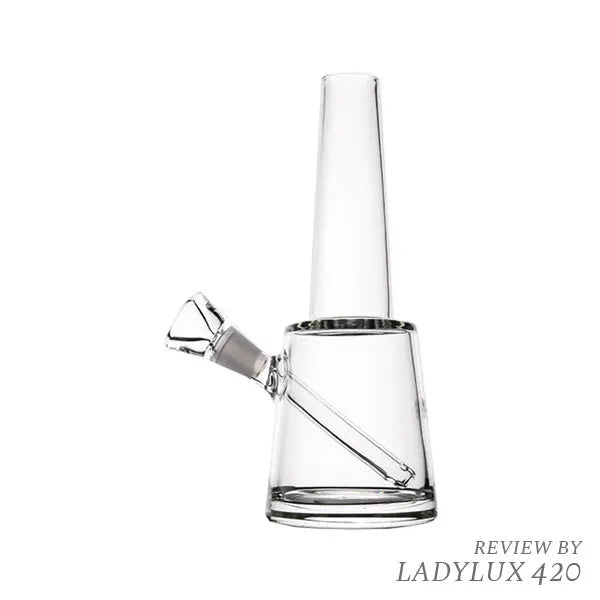 MJ Arsenal Summit 8" glass water pipe with sturdy base and angled mouthpiece for smooth hits - Side