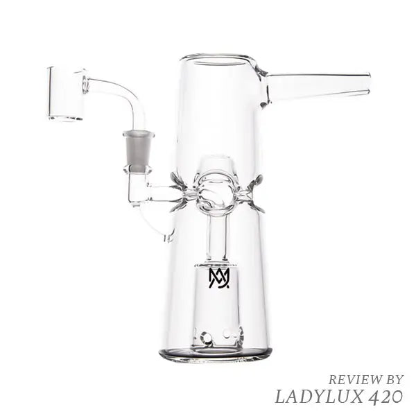 MJ Arsenal Turret 6.25" Glass Dab Rig Set with 10mm Quartz Banger for Concentrates - Side