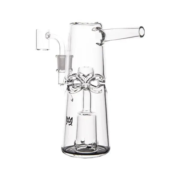MJ Arsenal Turret 6.25" Glass Dab Rig Set with 10mm Quartz Banger for Concentrates - Side angled