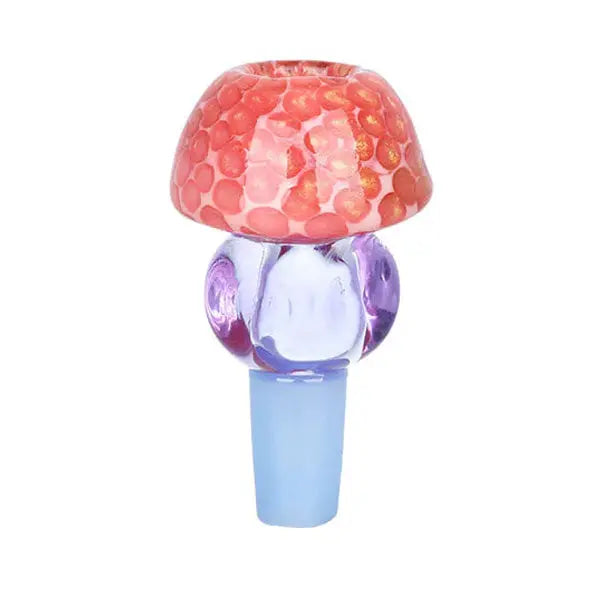 TriColour Honeycomb Glass Herb Bowl Slide – 14mm Male Borosilicate Piece - red