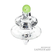 Marble Top UFO Carb Cap with fast shipping Australia-wide for dab rigs - jade green