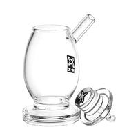 Milkyway Glass 5" Egg Hash Rig – Compact Dry Pipe with Intricate Design - side with open lid