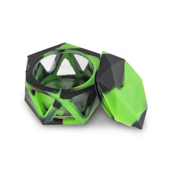 Ooze Geode Silicone & Glass Dab Container with fast shipping Australia-wide - black green