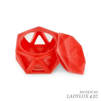 Ooze Geode Silicone & Glass Dab Container with fast shipping Australia-wide - red