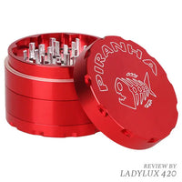 Piranha Retro 2.5" Red Aluminium Grinder – 4 Piece with fast shipping Australia-wide