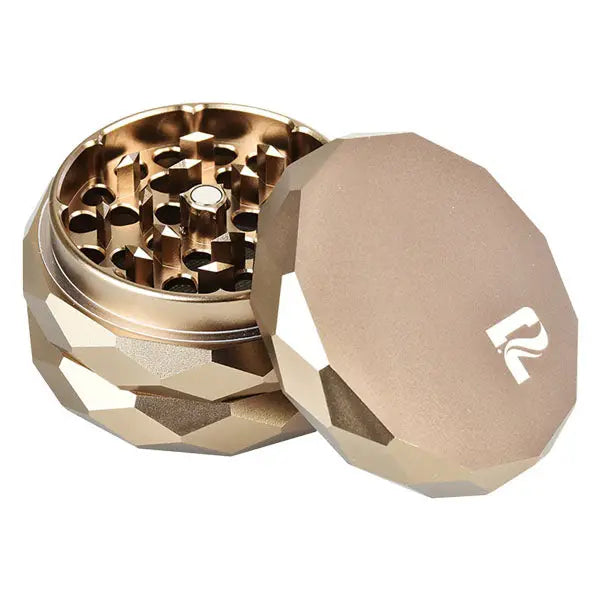 Pulsar 4-piece diamond aluminum grinder with kief screen, 2.25" premium herb grinder - bronze