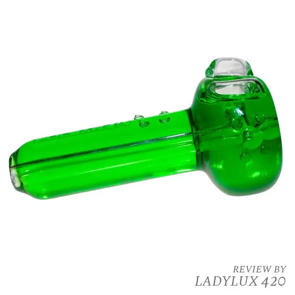 Pulsar Glycerin 4" Acid Green Glass Spoon Pipe – Freezable Hand Pipe for Cool Hits