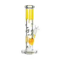 Pulsar Sweet Nectar 12" Full Wrapped Straight Tube Bong with vibrant floral design right