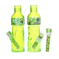 SeshGear Terpade 9.5" glass bong shaped like a beverage bottle for smooth herb sessions - green