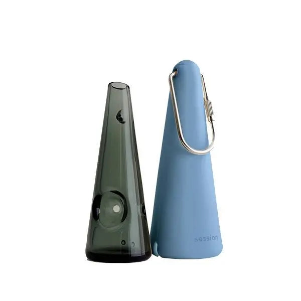Session Goods Glass Handpipe w/Silicone Cover, Carabiner – Fast shipping Australia-wide - blue