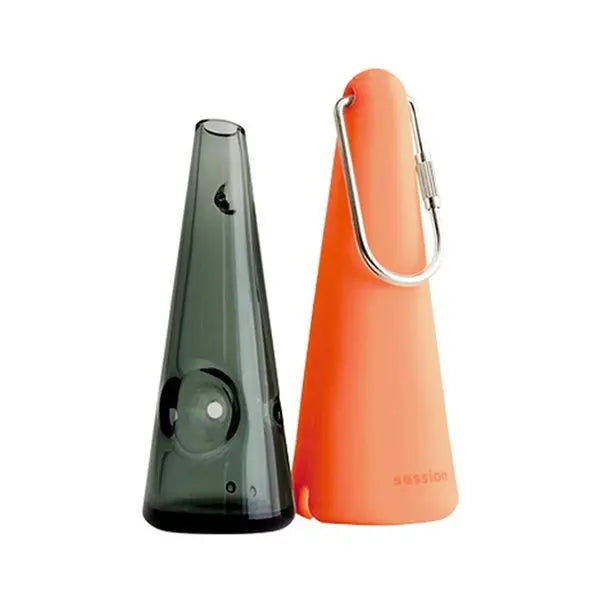 Session Goods Glass Handpipe w/Silicone Cover, Carabiner – Fast shipping Australia-wide - orange
