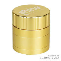 Shine 2" Gold 4-Piece Herbal Grinder – premium metal grinder for herbs and spices. Front