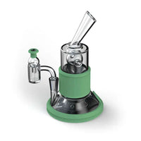 Softglass borosilicate tandem incycler dab rig kit with quartz banger and recycler design - Pistachio Top Side