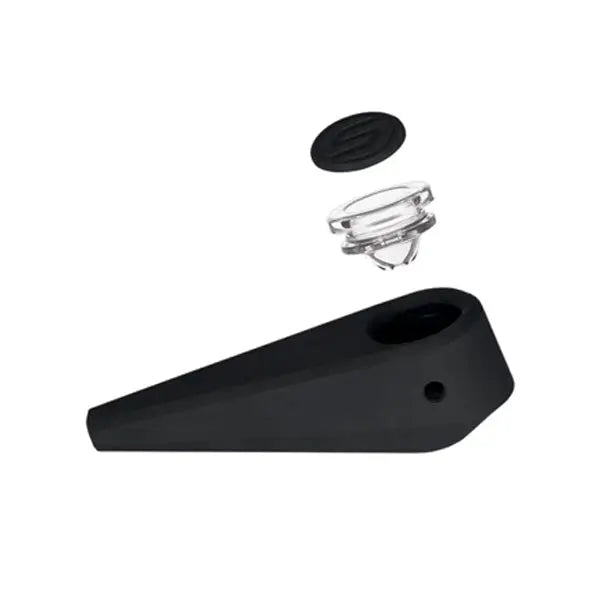 Softglass "Token" hand pipe made of durable silicone and glass, sleek and compact design. Side parts