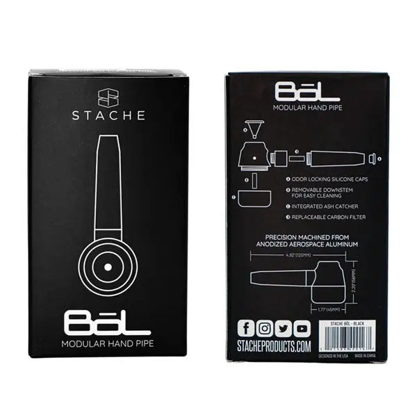 Stache BOL Modular Anodized Aluminium Hand Pipe – Durable, Portable Smoking Pipe Design - box