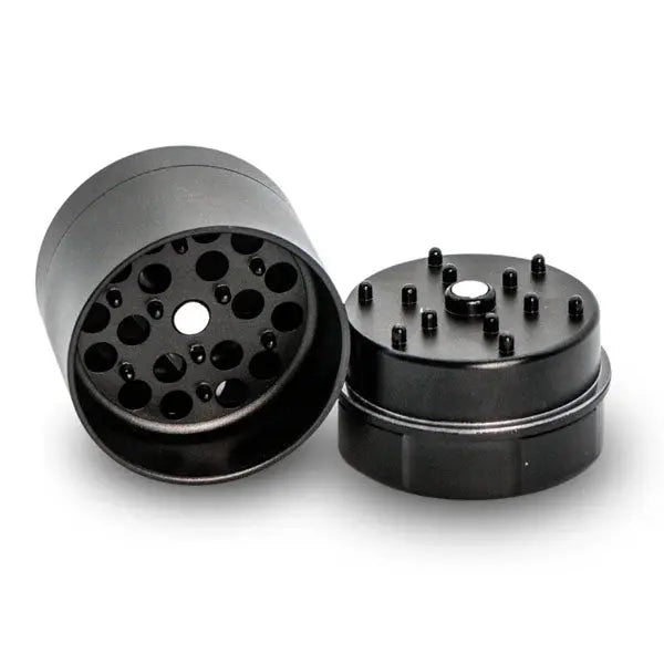 Stache Products 39mm 4-Piece TINY Grynder – compact, durable herb grinder for daily use - open close up