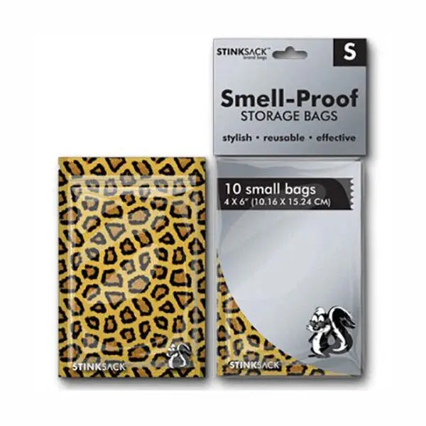 Stink Sack Smell-Proof Storage Bag Leopard - Small x10 Per Pack