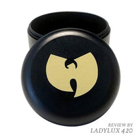 Wu Tang anodized aluminium stash jar with secure lid – regular size, sleek and durable - open lid