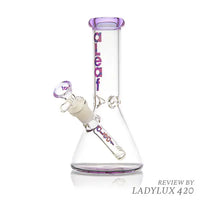 aLeaf The Essential Beaker Water Pipe – durable glass bong with classic beaker base design - purple side